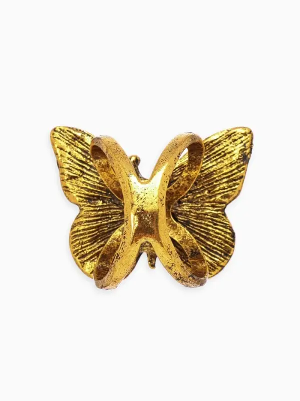 Кольцо для платка Кольцо для платка "Бабочка", цвет белый в чернёном золоте