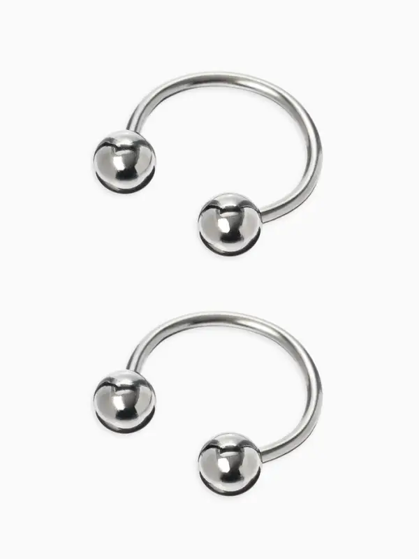 Пирсинг в бровь циркуляр, шар, d=10 мм, пара, цвет серебро