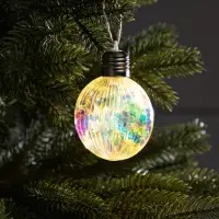 Ёлочный шар &laquo;Ретро шар&raquo;, 8&times;10.5 см, 5 LED, от батареек LR44&times;3, свечение тёплое белое
