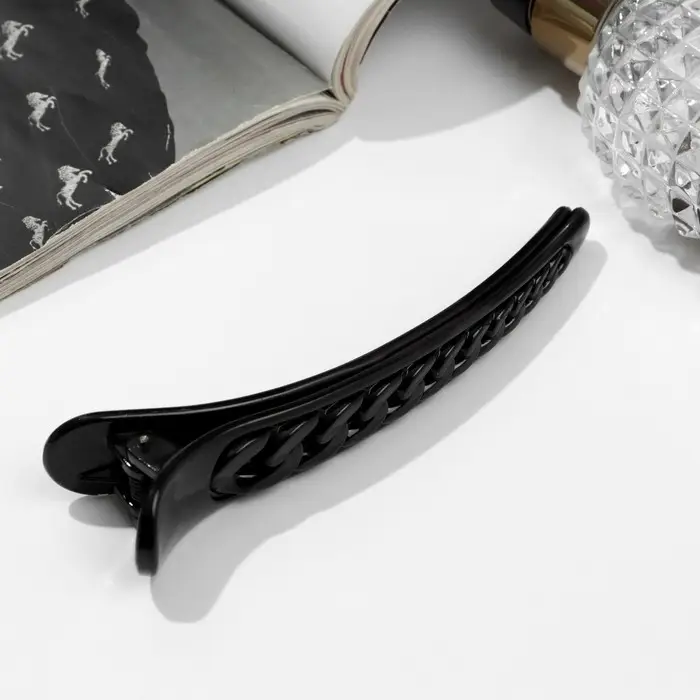 Зажим для волос «Вивьен», звенья, 11 см, чёрный Зажим для волос «Вивьен», звенья, 11 см, чёрный