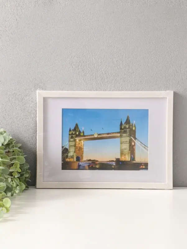 Фоторамка для фото 21х30 см, с паспарту 15х21 см, Lumo, белый