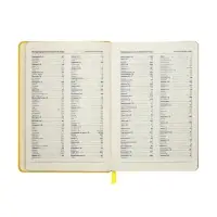 Ежедневник недатированный A5, 140 л, клетка, кожзам, на резинке, черный срез, Желтый