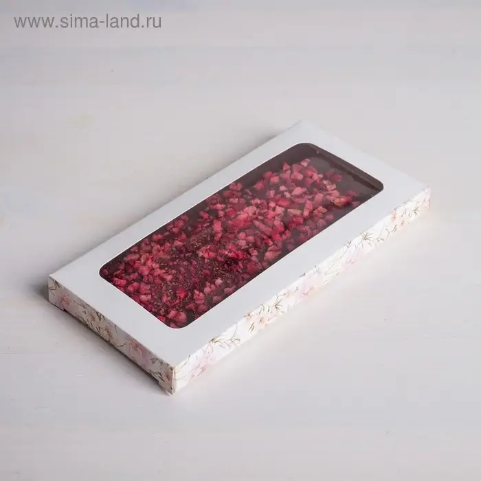Коробка для шоколада, кондитерская упаковка, «Нежность», с окном, 17.3 х 8.8 х 1.5 см Коробка для шоколада, кондитерская упаковка, «Нежность», с окном, 17.3 х 8.8 х 1.5 см