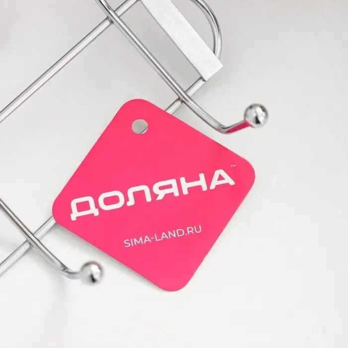 Вешалка на дверь на 4 двойных крючка Доляна &laquo;Блеск&raquo;, 31&times;15&times;11 см, цвет хром