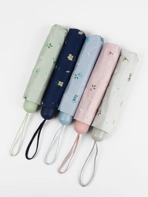 Зонт механический &laquo;Цветы&raquo;, 4 сложения, 8 спиц, R=47/55 см, d=94 см, МИКС