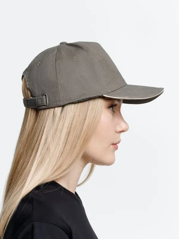 Бейсболка Long Beach, хаки с бежевым Бейсболка Long Beach, хаки с бежевым