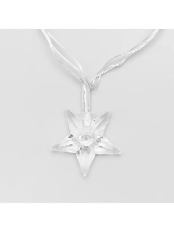 Гирлянда &laquo;Нить&raquo; 5 м с насадками &laquo;Звезда средняя&raquo;, IP20, прозрачная нить, 20 LED, свечение мульти (RG/RB), мигание, 220 В