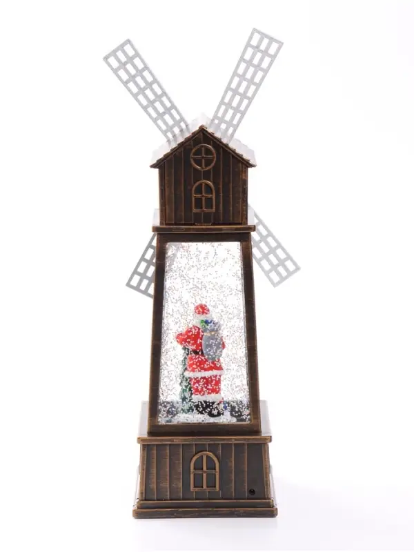 Фигура светодиодная "Мельница Дед Мороз" 10х20х33,5 см, (3хАА не в компл, муз, usb) LN147