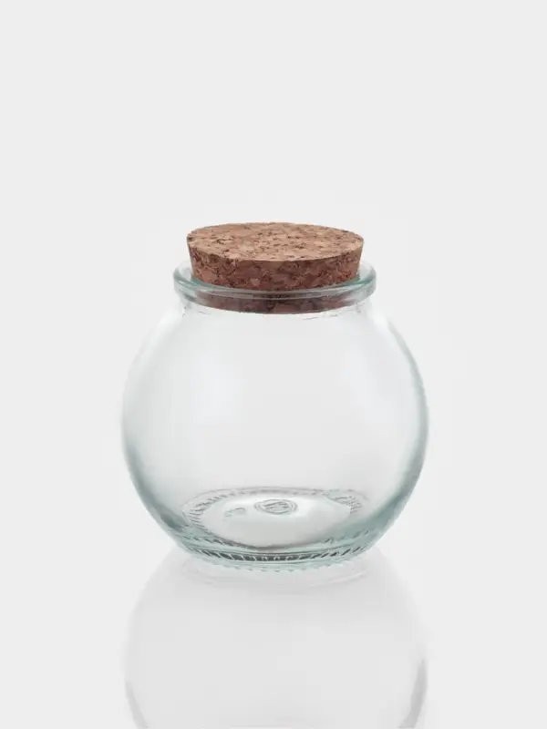 Баночка для специй Доляна &laquo;Парфе&raquo;, 120 мл, 7&times;7 см, с пробковой крышкой, стекло, прозрачная
