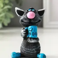 Фигурка полистоун &laquo;Кот с кружкой&raquo;, 8 см