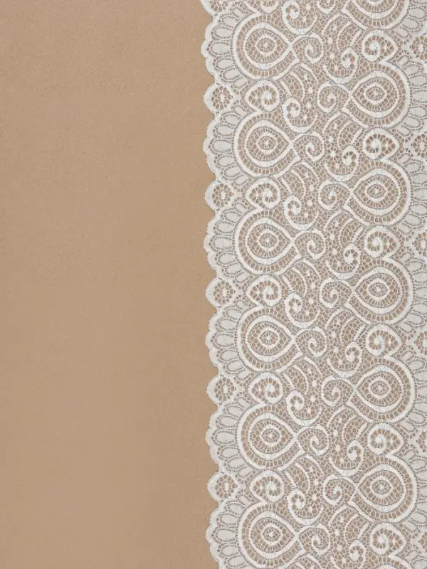 Кружевная эластичная ткань &laquo;Павлин&raquo;, 180 мм, 23&plusmn;1 м, белая