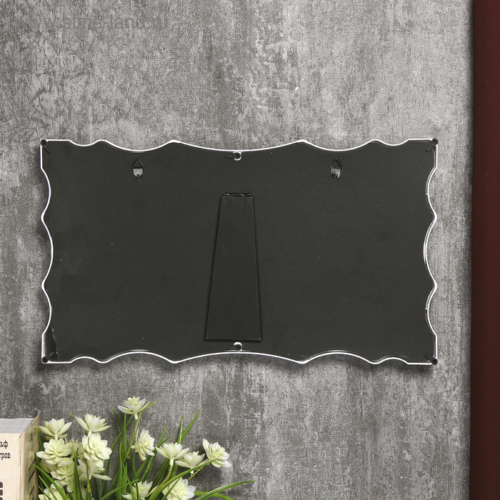 Фоторамка пластик на 6 фото 4х5, 9х13, 10х15, 13х18 см  Фоторамка пластик на 6 фото 4х5, 9х13, 10х15, 13х18 см "Узорная" белая 23х40,5х2 см