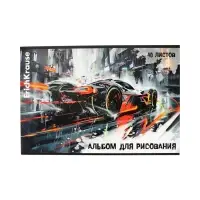 Альбом для рисования А4, 40 листов, на скобе, ErichKrause Adrenaline Speed, МИКС