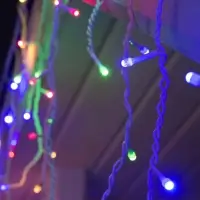 Гирлянда &laquo;Бахрома&raquo; 3&times;0.6 м, IP44, УМС, белая нить, 160 SMD-LED, свечение мульти, 220 В