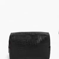 Косметичка ONE COLOR, на молнии, искусственная кожа, чёрная