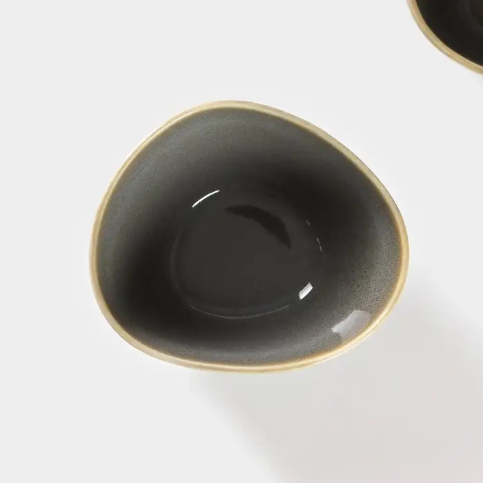 Набор салатников фарфоровых Magistro Fog, 2 предмета: 340 мл, серый