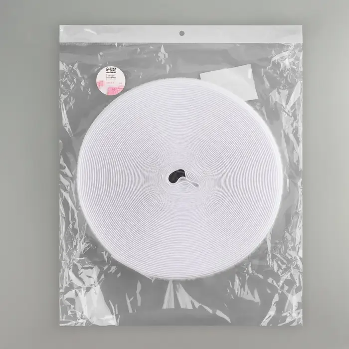 Липучка, 20 мм, 25&plusmn;1 м, белая