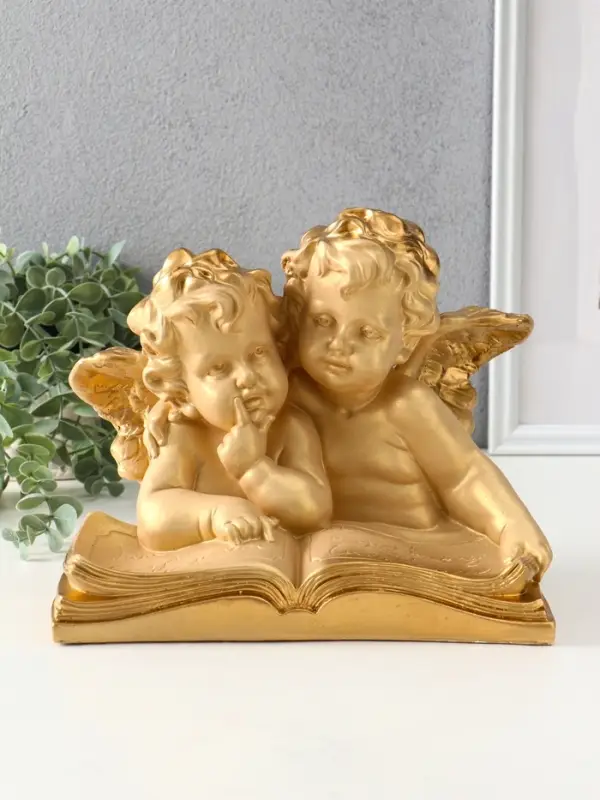 Фигура "Два ангела с книгой" 23х28х19 см, слоновая кость