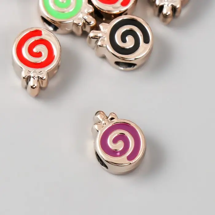 Бусины для творчества пластик Бусины для творчества пластик "Карамелька яркая серединка" МИКС набор 10 шт 1,4х1,1 см 781244