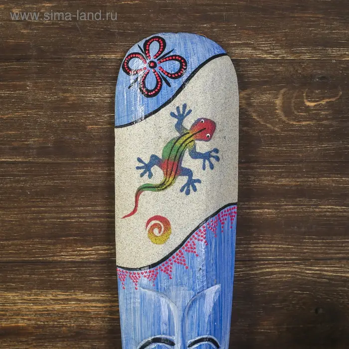 Настенная маска Настенная маска "Геккон" дерево, песок 2,5х11х50 см