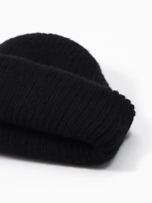 Шапка женская MINAKU с подворотом, р-р 54-56, цвет черный Шапка женская MINAKU с подворотом, р-р 54-56, цвет черный