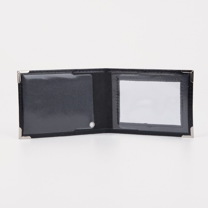 Обложка на удостоверение «Пропуск», с окошком, цвет чёрный Обложка на удостоверение «Пропуск», с окошком, цвет чёрный