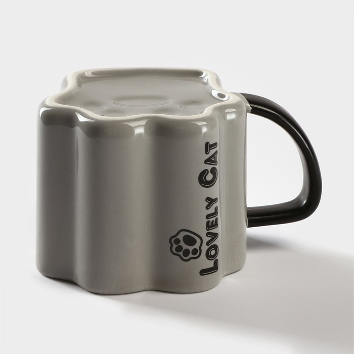 Кружка керамическая «Лапа тигра», 350 мл, цвет серый Кружка керамическая «Лапа тигра», 350 мл, цвет серый