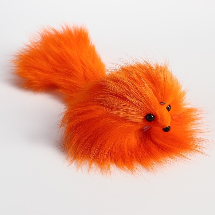 Мышь из натурального меха, до 11 см с хвостом, оранжевая Мышь из натурального меха, до 11 см с хвостом, оранжевая