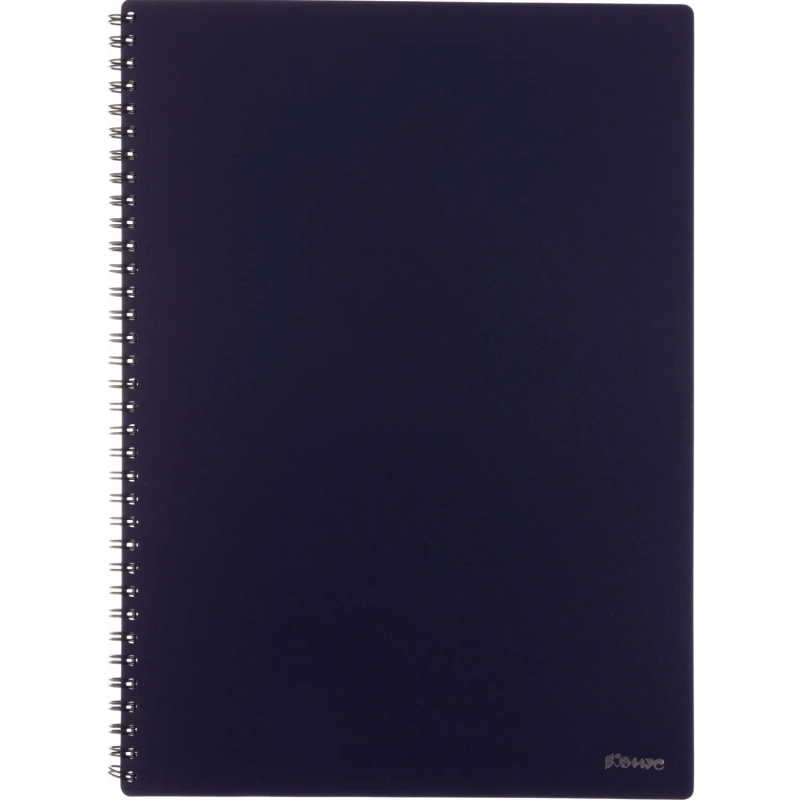 Бизнес-тетрадь Комус А4 100л, кл., обл пластик, спираль, синяя Classic