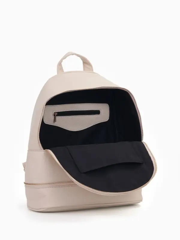 Рюкзак женский на молнии, с карманом, размер 27&times;13.5&times;33 см, молочный