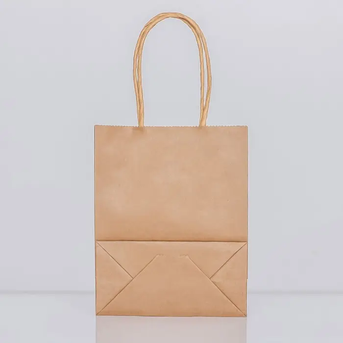 Пакет крафт без печати, круглая ручка, 15×11×6 см, 120 г Пакет крафт без печати, круглая ручка, 15×11×6 см, 120 г