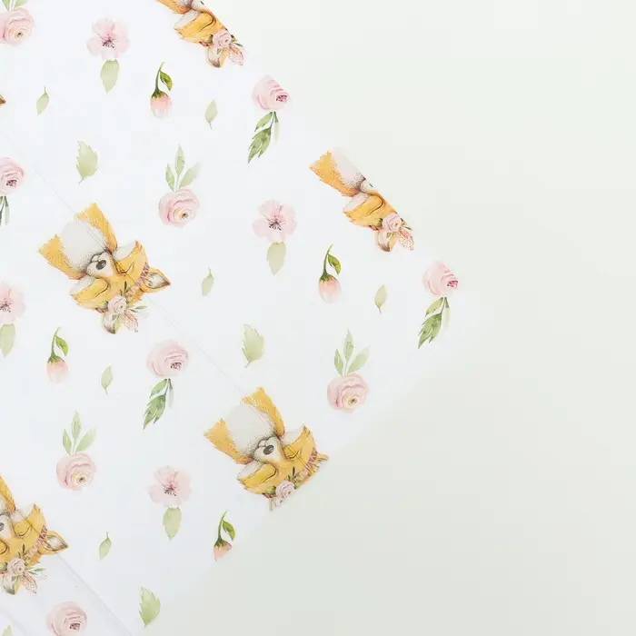 Бумага упаковочная тишью «Лисица и сад», 50 см × 70 см, 17 грамм