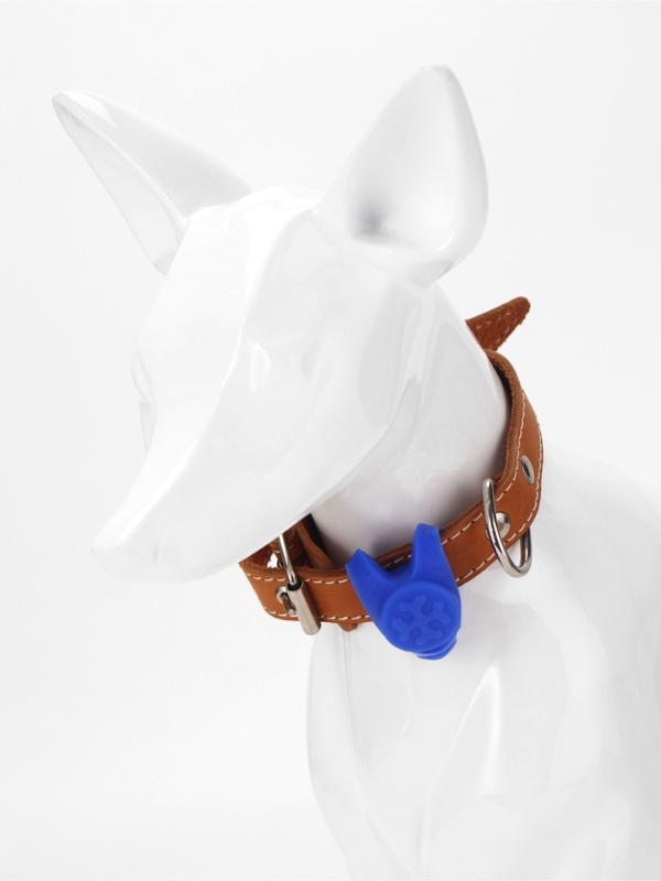 Световой маячок на ошейник/поводок с 3 режимами свечения  Световой маячок на ошейник/поводок с 3 режимами свечения "Лапка", 3,2 см, силикон, синий