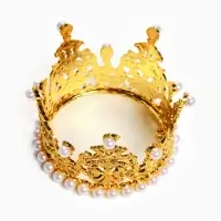 Топпер для торта &laquo;Корона&raquo;, 8&times;5 см, золотой