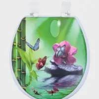 Сиденье для унитаза с крышкой Доляна &laquo;Камни дзен&raquo;, 40&times;37 см, мягкое