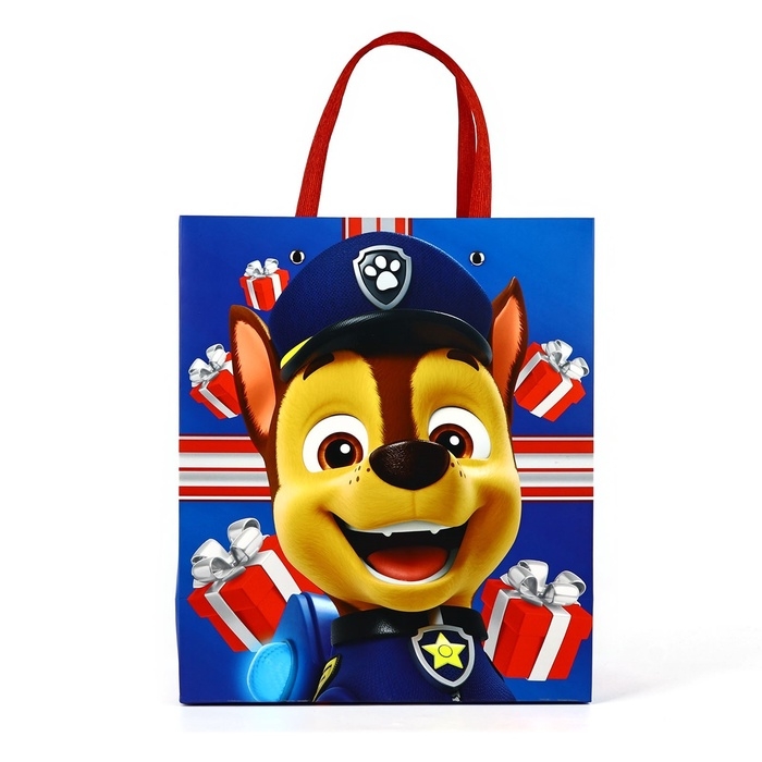 Пакет подарочный ламинированный с тиснением, Щенячий патруль, 23х27х11,5 см