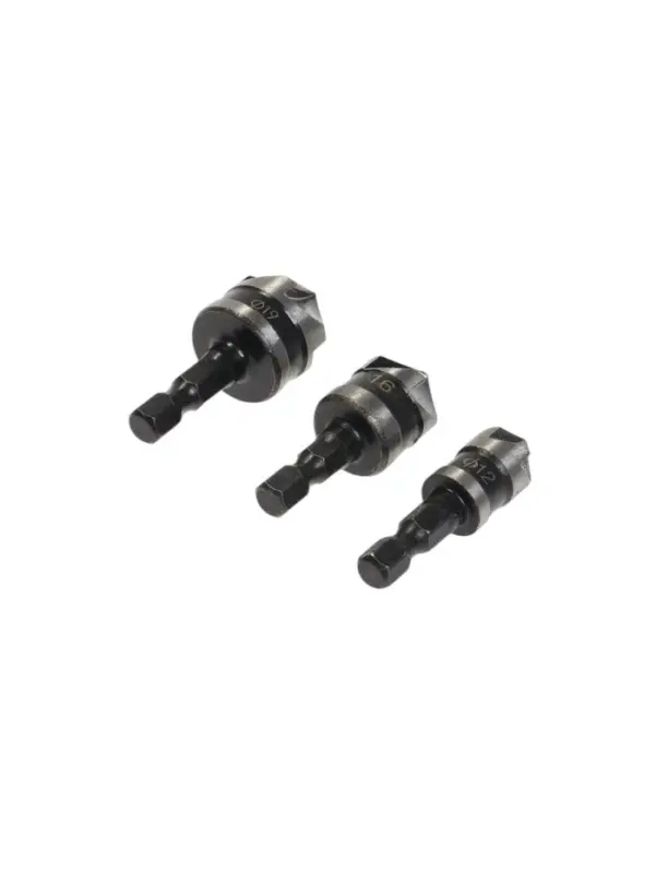 Набор зенкеров ТУНДРА, 12, 16, 19 мм, по дереву, пластику, цветным металлам, 3 шт.