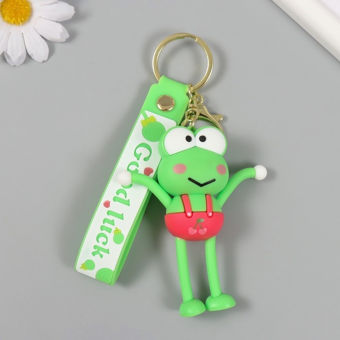 Брелок резина с карабином, ремешком Брелок резина с карабином, ремешком "Лягуха" руки-ноги вытягиваются 3х4,7х8,8 см