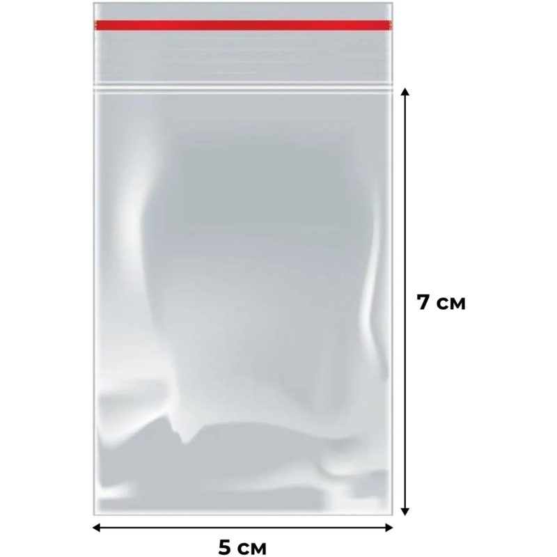 Пакет с замком (Zip Lock) 5х7 см, 32 мкм, 100 шт/уп