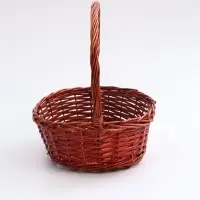 Корзина плетёная для хранения, 42&times;32&times;13 см, ручка h=20 см, ива, коричневая, Greengo