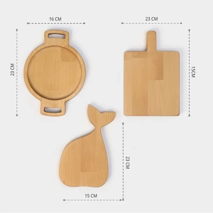 Подарочный набор посуды Adelica, 3 предмета: доски разделочные, для подачи, дерево берёза