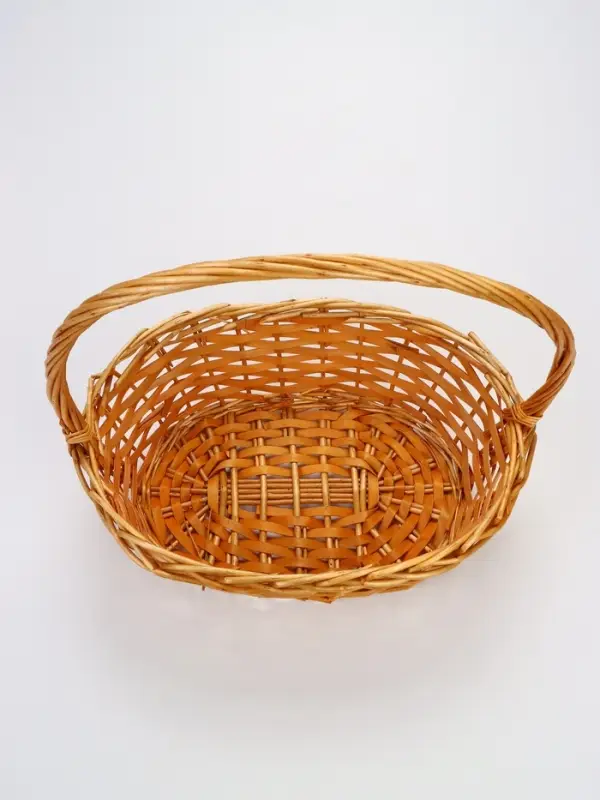 Корзина плетёная для хранения, ива, с ручкой, 38&times;27&times;14 см, ручка h=18 см, цвет натуральный, Greengo