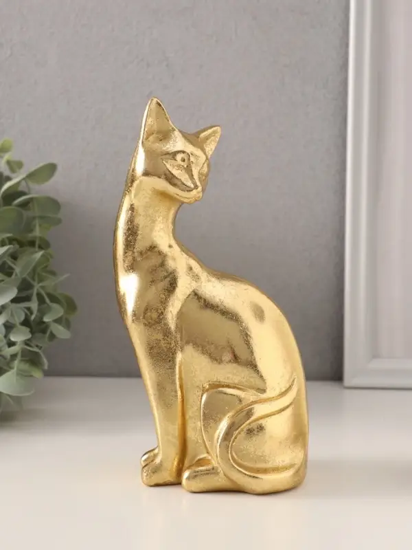 Фигурка полистоун &laquo;Золотая кошка&raquo;, 11.5&times;7.5&times;20.5 см