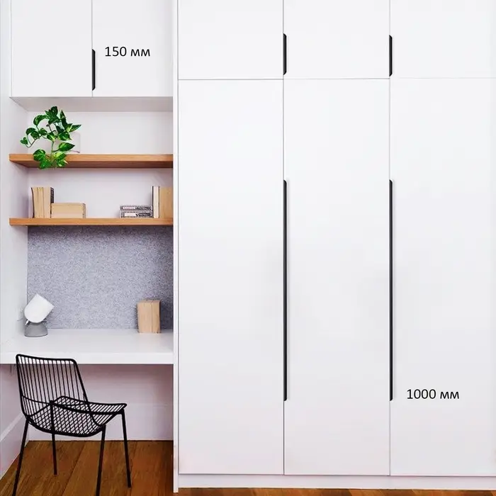Ручка торцевая CAPPIO RT002BL, L=1000 мм, м/о 960 мм, цвет черный, 4 шт.