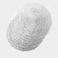 Салфетки сервировочные на стол Доляна &laquo;Бутоны&raquo;, d=38 см, 4 шт., серебряные