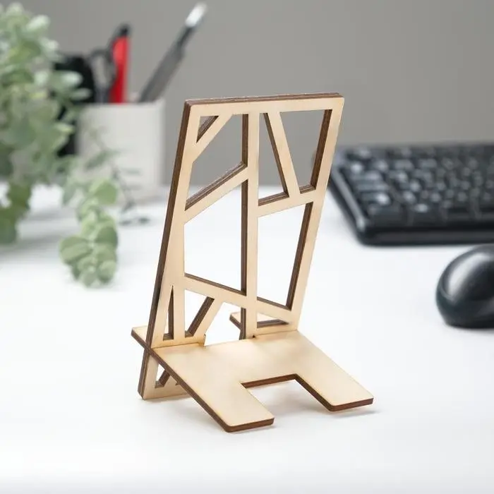 Подставка под телефон «Линии», 15×8 см, дерево