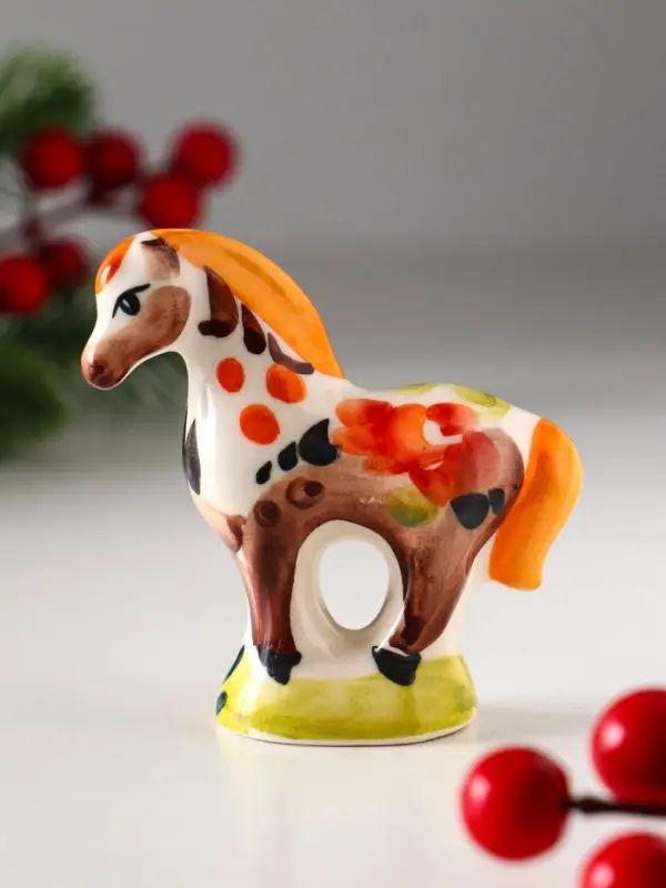 Сувенир Лошадь стоящая, 7х7см, гжель, цвет