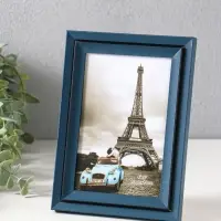 Фоторамка пластик 10х15 см "Остин" иссиня-чёрный 18,5х13,5х1,5 см