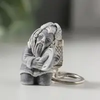 Брелок "Шаман сидит с бубном" маленький , 3,7см