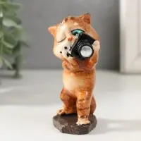 Фигурка полистоун лак &laquo;Котишка фотокорреспондент&raquo;, 6&times;4.5&times;9 см